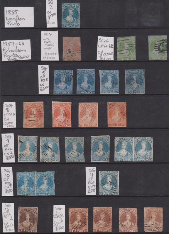 Lot 309 - NEW ZEALAND - Definitives - Full Face Queens Collections  -  Mowbray Collectables ​Public Stamp Auction #37