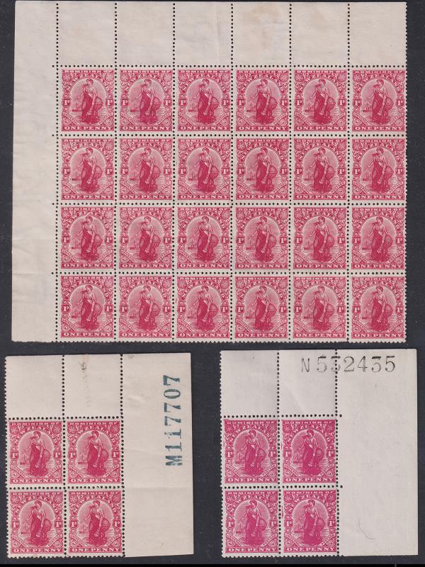 Lot 475 - NEW ZEALAND - Definitives - 1d Dominions - Mowbray Collectables Public Stamp Auction #37 Lot 475 - NEW ZEALAND - Definitives - 1d Dominions - Mowbray Collectables Public Stamp Auction #37