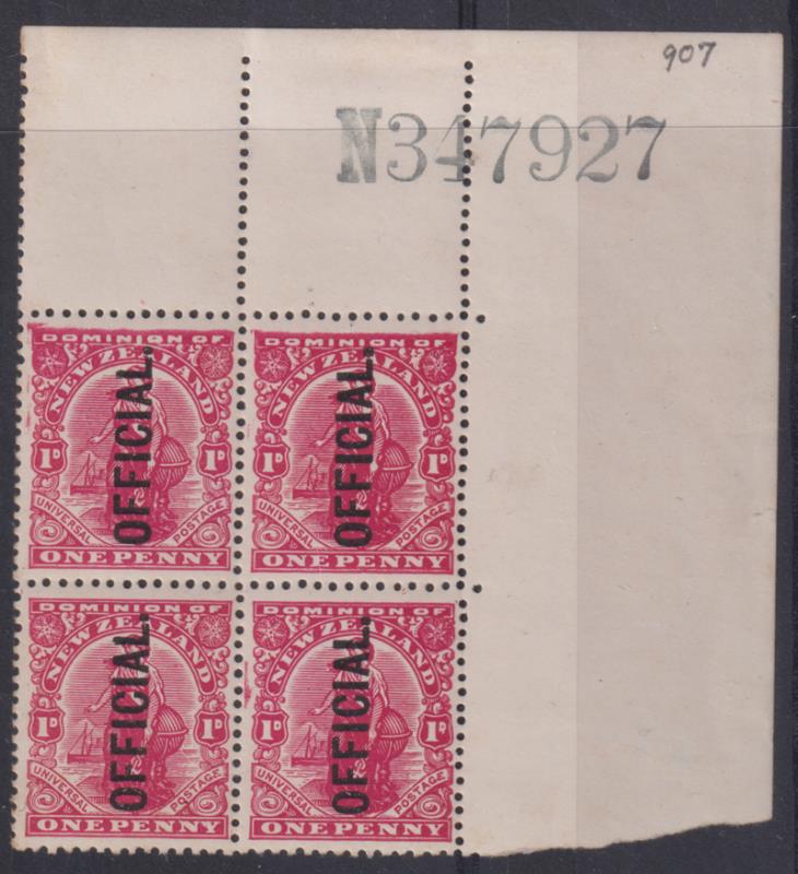 Lot 772 - New Zealand - Officials - Mowbray Collectables Postal Stamp Auction #524 Lot 772 - New Zealand - Officials - Mowbray Collectables Postal Stamp Auction #524