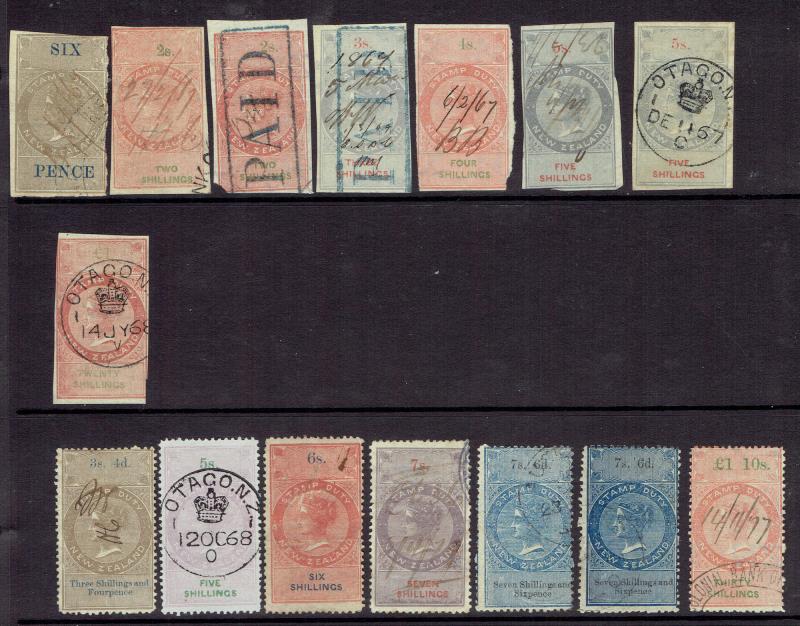 Lot 784 - NEW ZEALAND - Revenues / QV Long Types - Mowbray Collectables Public Stamp Auction #35 Lot 784 - NEW ZEALAND - Revenues / QV Long Types - Mowbray Collectables Public Stamp Auction #35