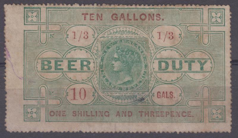 Lot 804 - NEW ZEALAND - Revenues / Beer Duty  -  Mowbray Collectables ​Public Stamp Auction #35