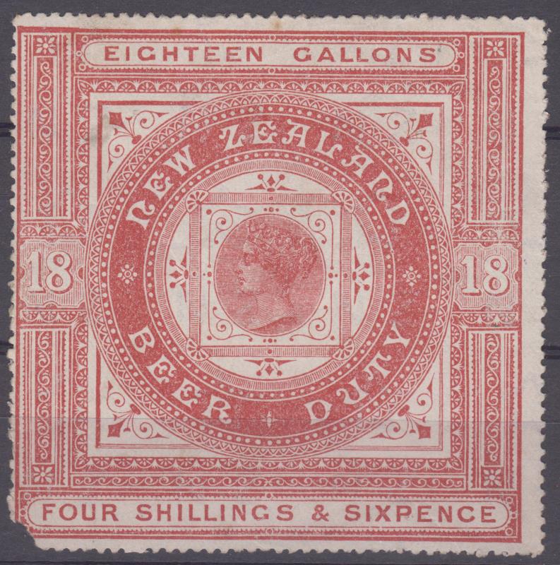 Lot 814 - NEW ZEALAND - Revenues / Beer Duty  -  Mowbray Collectables ​Public Stamp Auction #35