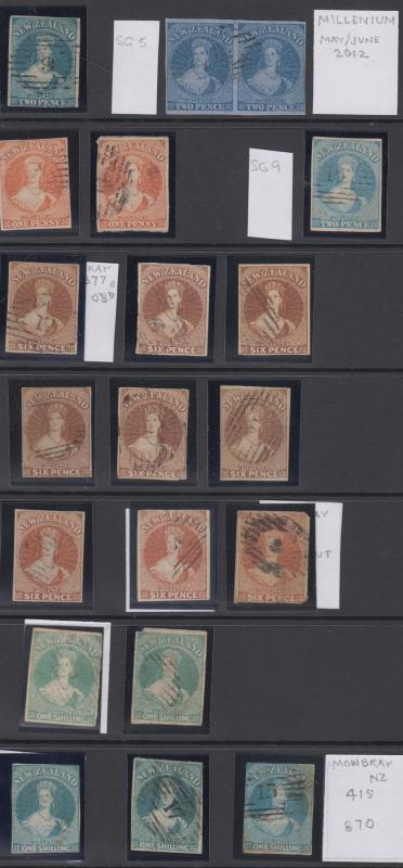 Lot 217 - NEW ZEALAND - Definitives: Full Face Queens Collections  -  Mowbray Collectables ​Public Stamp Auction #36