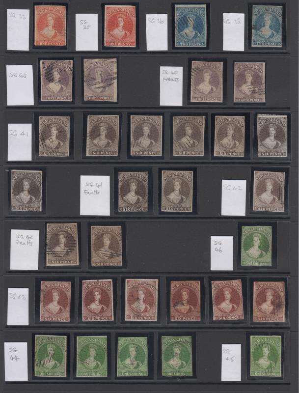 Lot 222 - NEW ZEALAND - Definitives: Full Face Queens Collections  -  Mowbray Collectables ​Public Stamp Auction #36