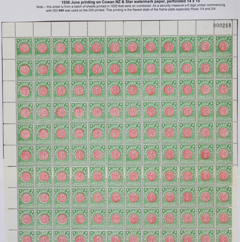 Lot 885 - New Zealand - Postage Dues  -  Mowbray Collectables ​Public Stamp Auction #36